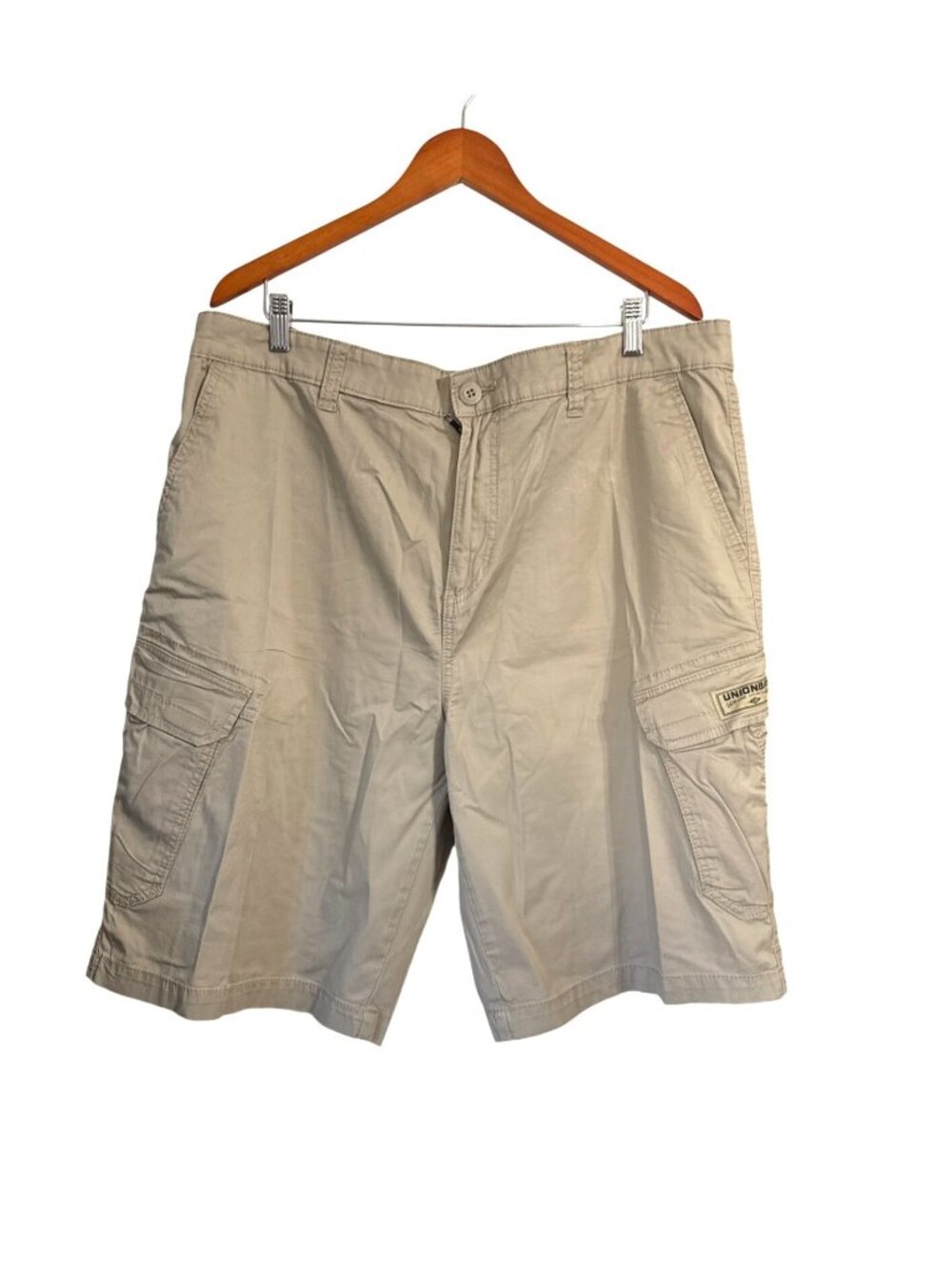 Unionbay Mens Cargo Shorts Size 42 Beige Cotton Blend Relaxed Fit With Pockets